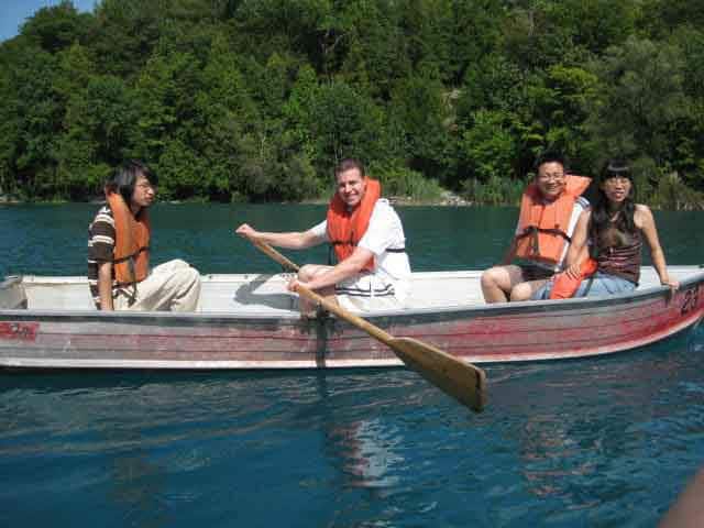 Lab members canoeing at Green Lakes State Park in 2009
