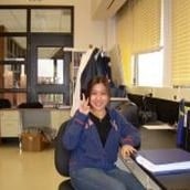 Wen Hsuan Huang doing a peace sign 