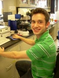 Tom Russell working at a lab station